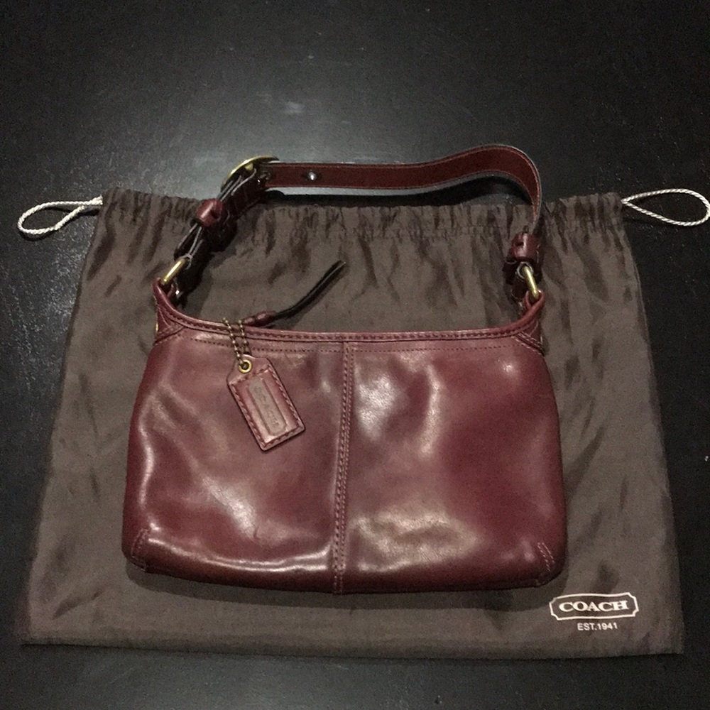Coach Bleeker Tattersall Leather Shoulder Bag